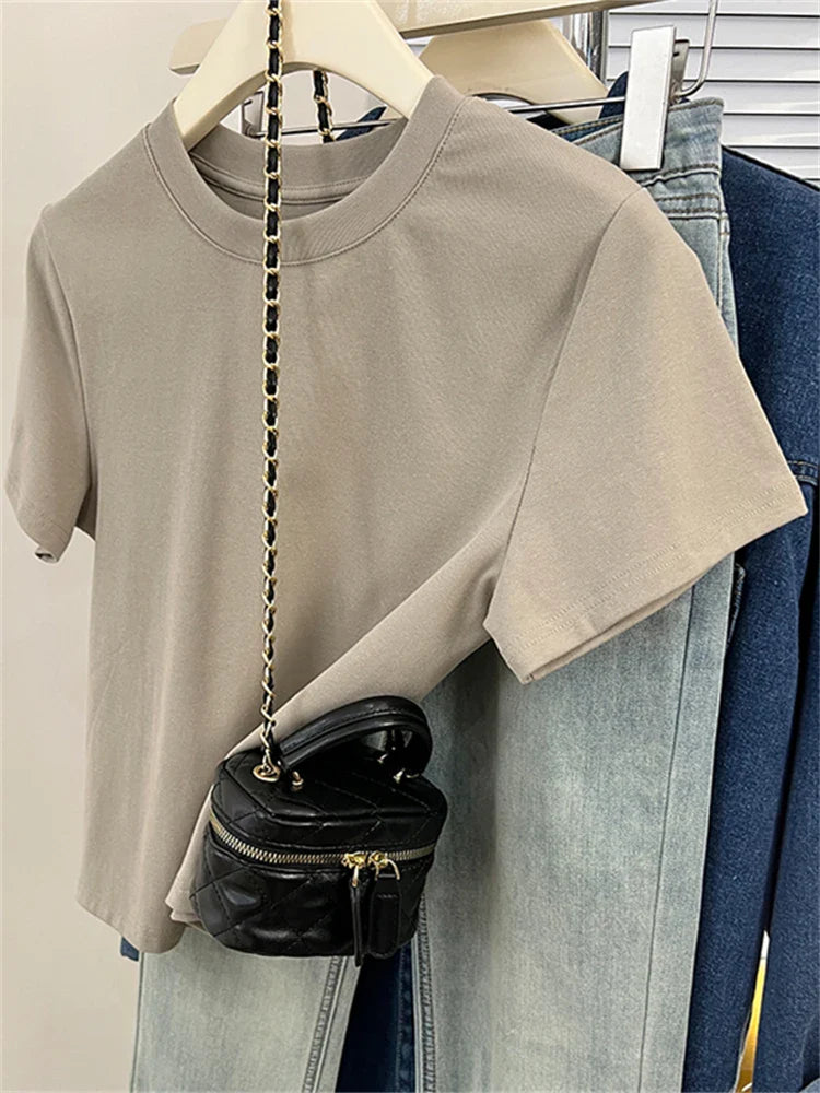 Oversized Cotton T-Shirt for Women, Short Sleeve Spring Tee with Trendy Print, Casual Y2K Style Top