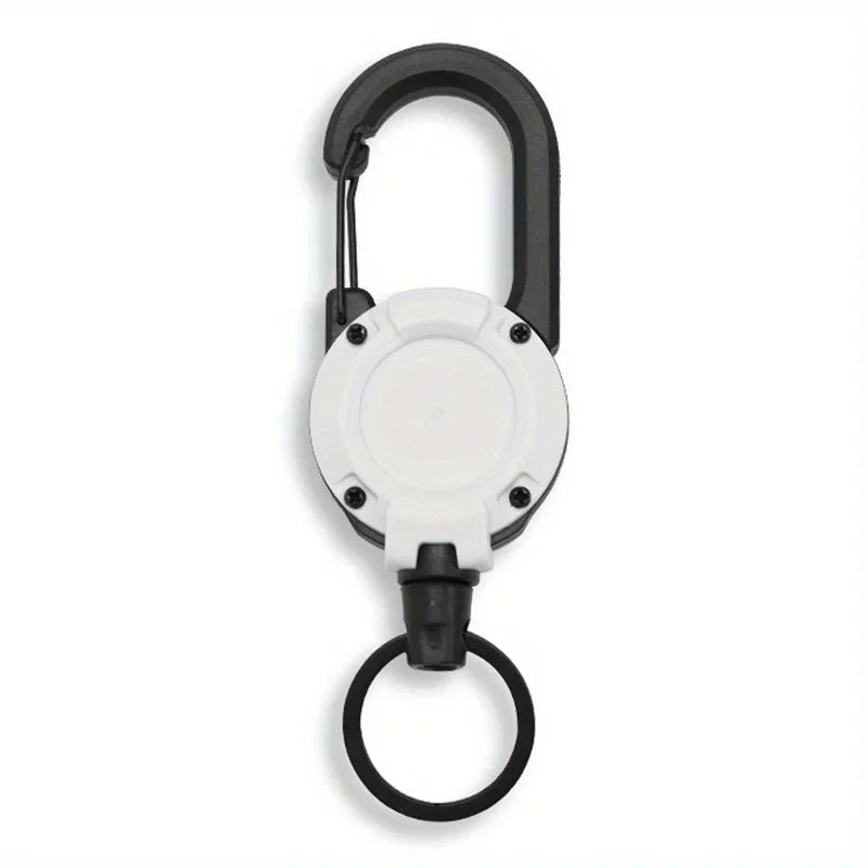 Extendable Retractable Keychain Badge Reels with Heavy Duty Clip and Carabiner for Outdoor Use