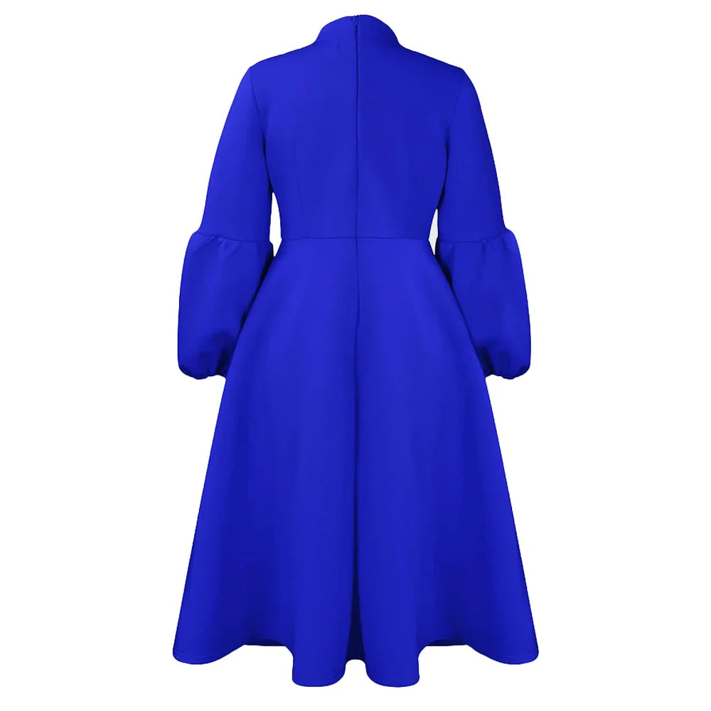 Elegant A Line Midi Dress With Bow Collar For Party