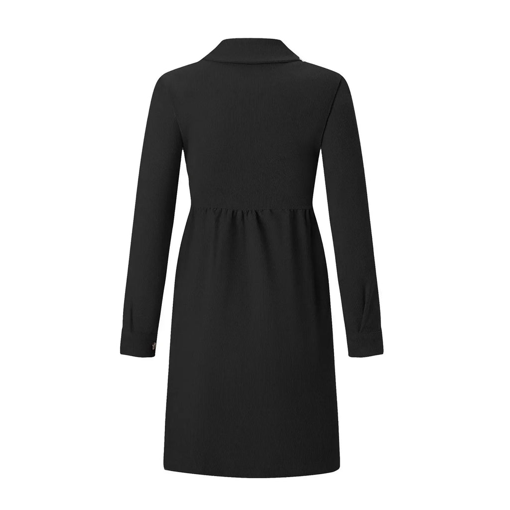 Corduroy Button Down Shirt Dress For Women Long Sleeves