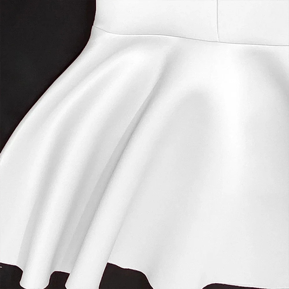 V Neck Sheath Mermaid Dress With Flare Sleeve White Blue