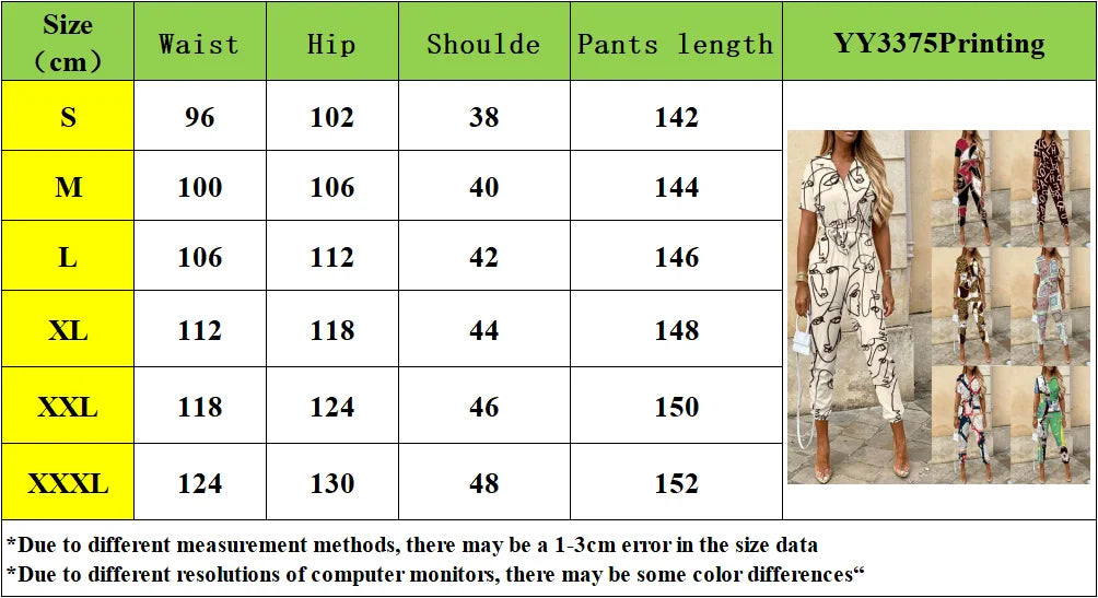 Summer Casual Women's Jumpsuit with Lapel Collar Printed Waistband and Stylish Buckle Detail