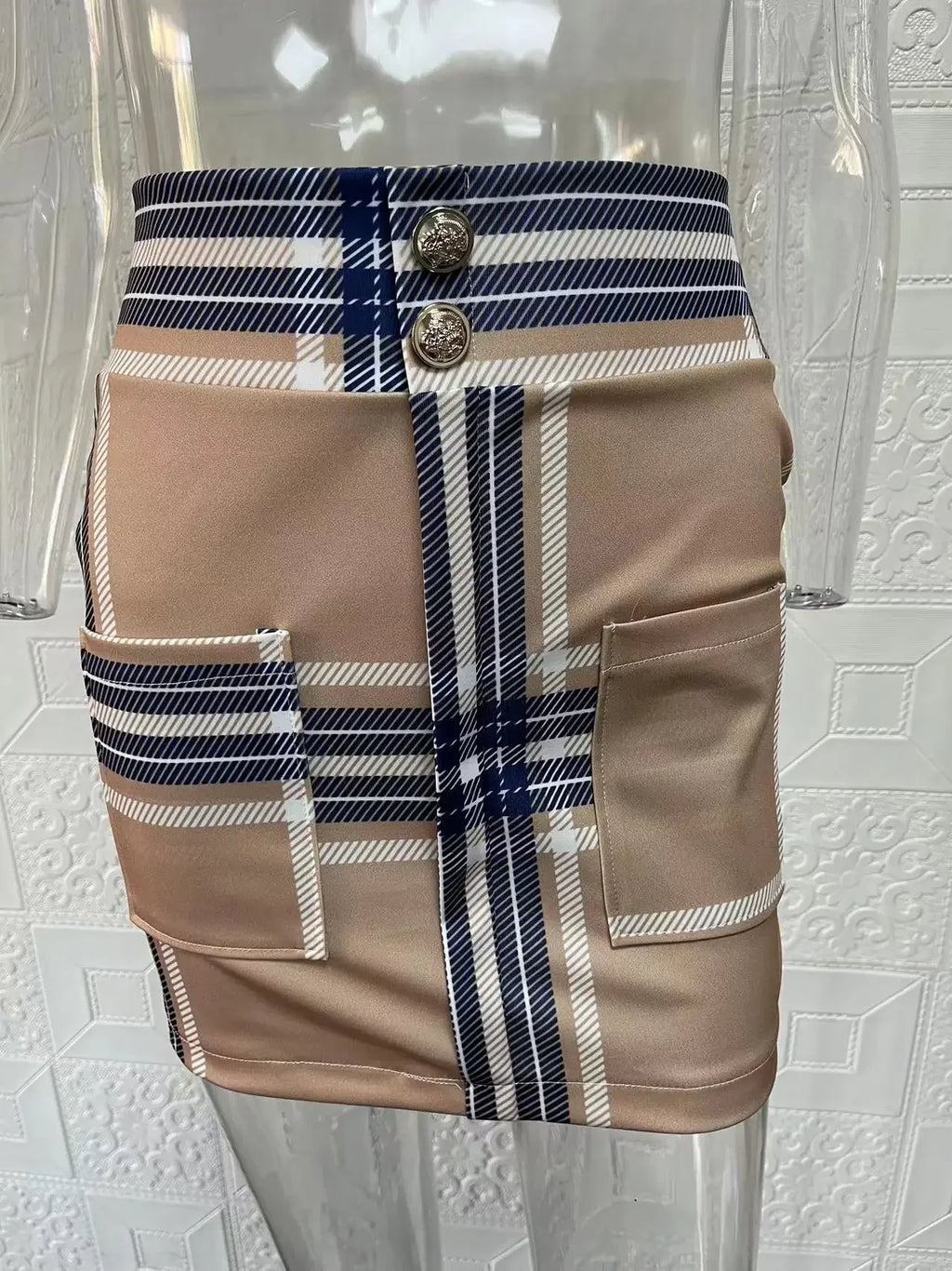 Elegant Plaid Two-Piece Mini Dress Set for Women Casual Chic Skirt and Jacket Outfit Spring Autumn Fashion