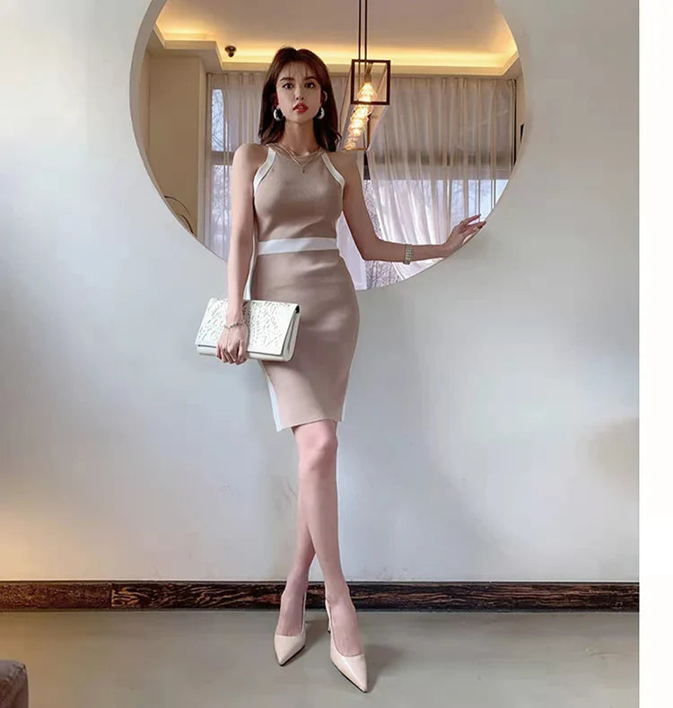 Womens Summer Bodycon Maxi Dress Sleeveless Bandage Knit