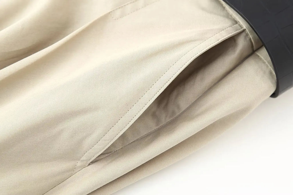 High Waist Pleated Dress With Belt Round Neck Sleeveless