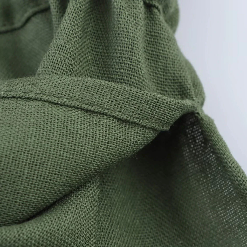 Women's Blended Lace-Up Lapel Shirt Short-Sleeve Single-Breasted Waist Pocket Casual Chic Top for Spring and Summer