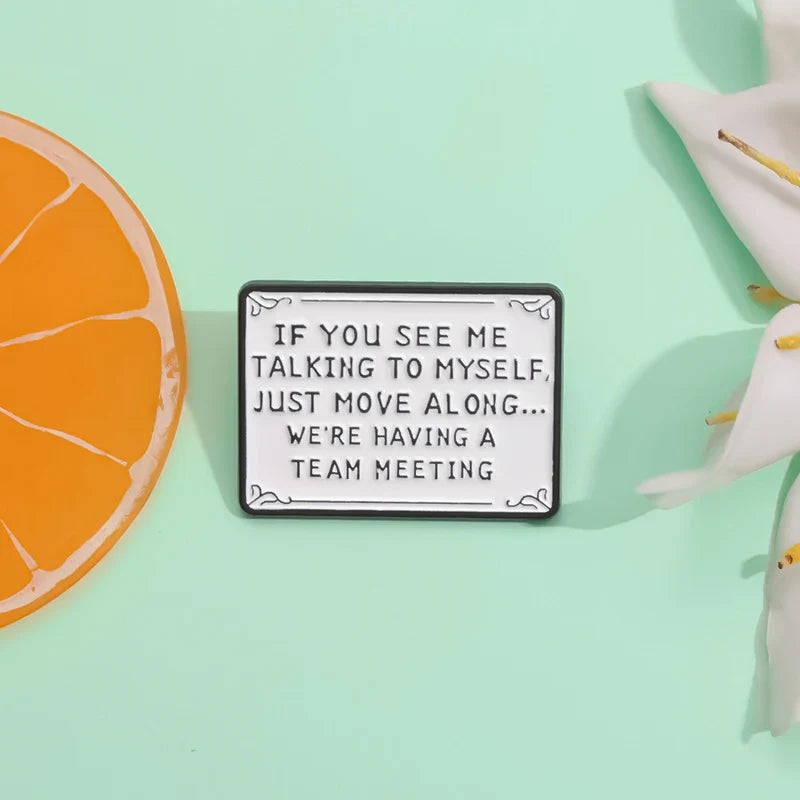 Custom Quotes Enamel Pins with Funny Phrases and Positive Sayings Rainbow Text Brooch Lapel Badge Jewelry Gift for Friends