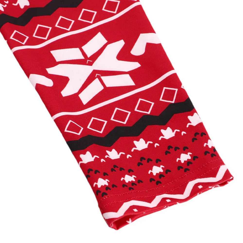 Elegant Red Snowflake Bodycon Christmas Dress For Women