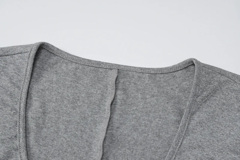 Solid V Neck Long Sleeve Hollow Out Lace Up Sexy Bodycon Jumpsuit Women's Fashion Streetwear Sporty Romper Overalls for Fall