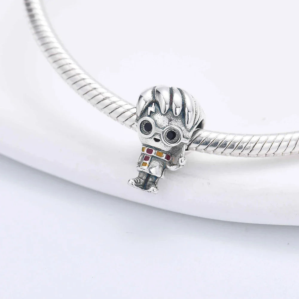 925 Sterling Silver Hat Flower Fairy Charm Bead for DIY Jewelry Bracelets and Pendants