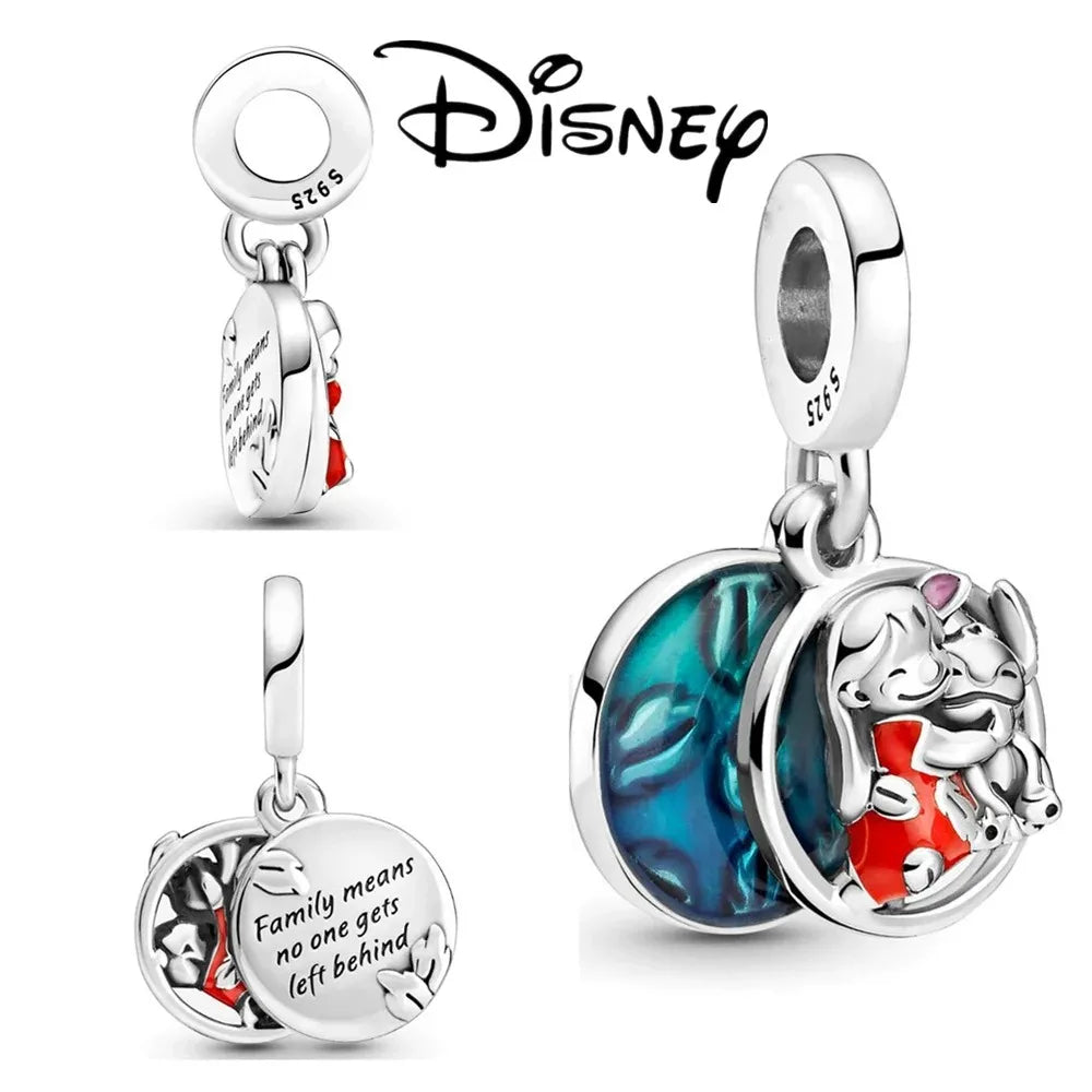 Disney Stitch Minnie Mouse Dangle Charms for Pandora Bracelets Silver Jewelry Making