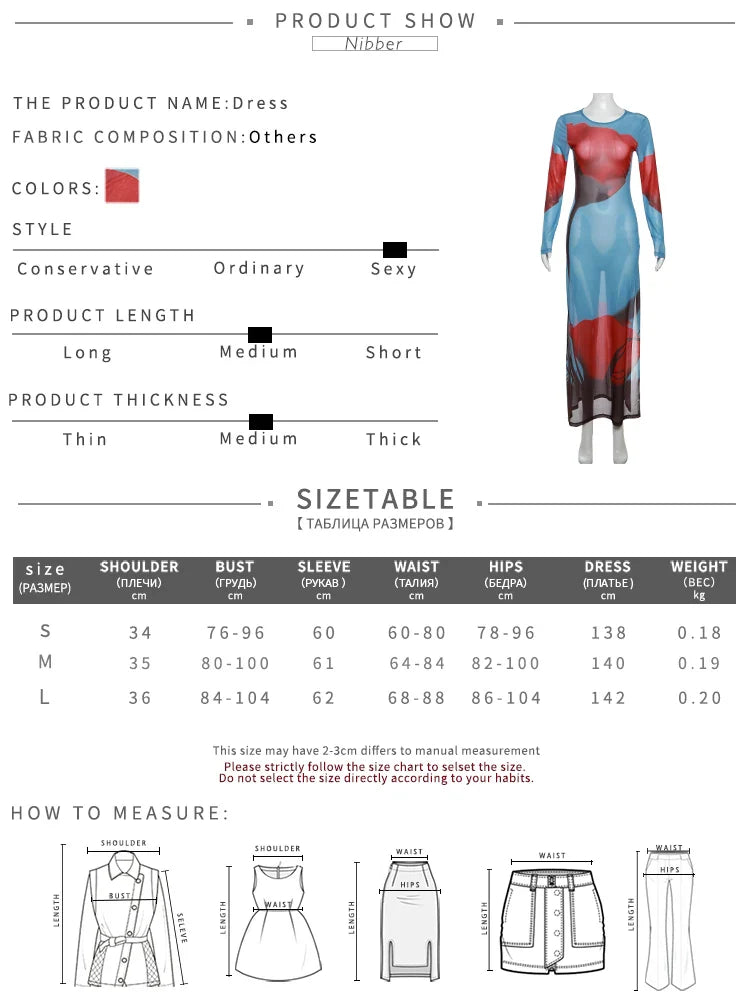 See Through Mesh Maxi Dress Women Long Sleeve Bodycon