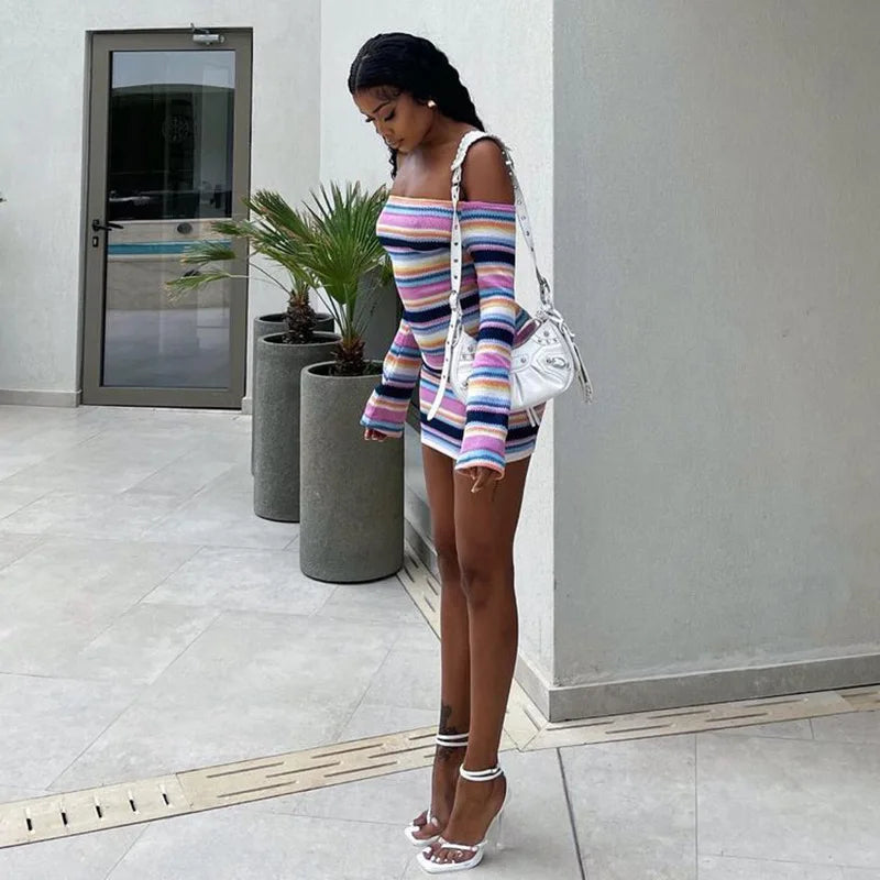 Off Shoulder Sexy Dress For Women Spring Fashion Mini Dress