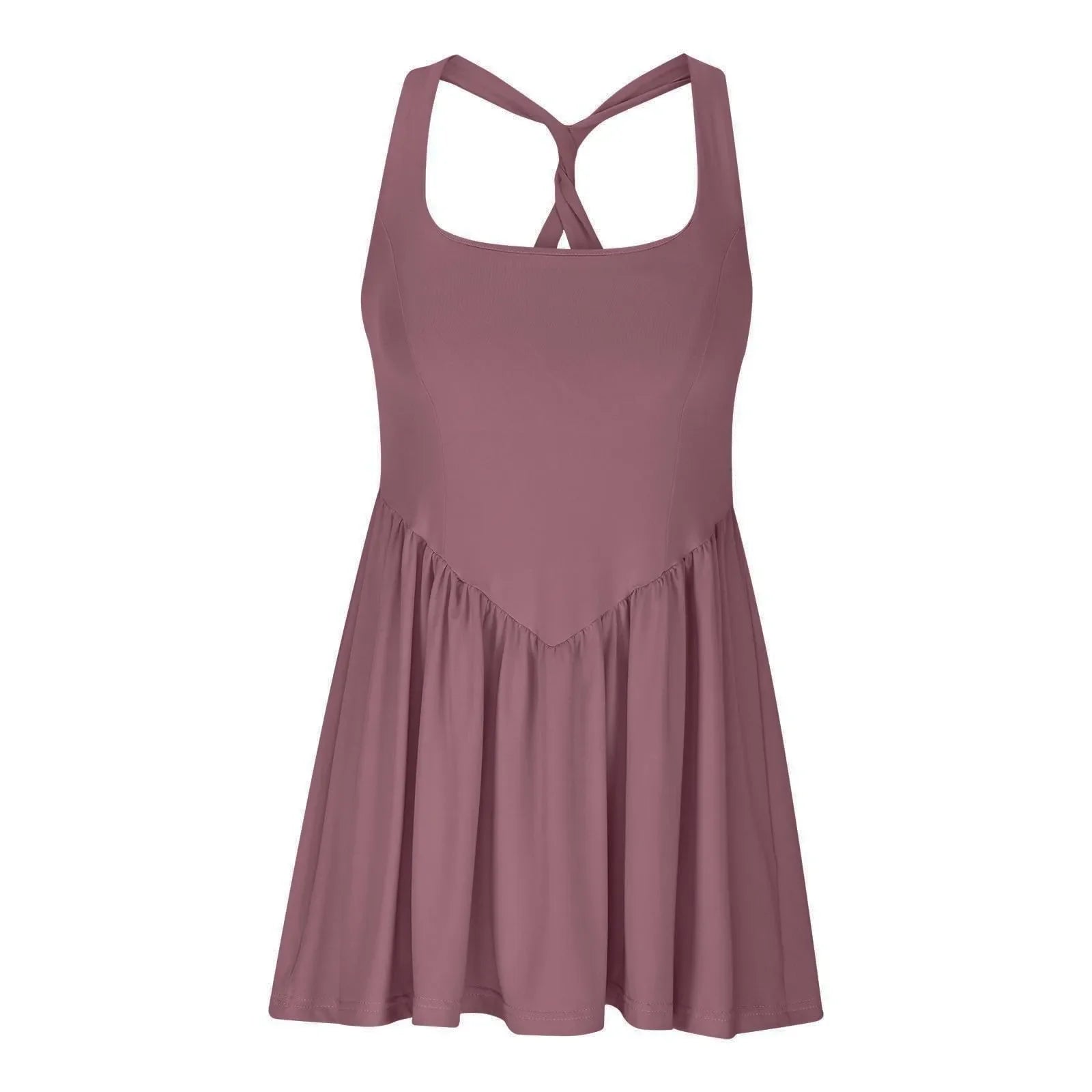 Womens Sleeveless Workout Romper With Built In Shorts