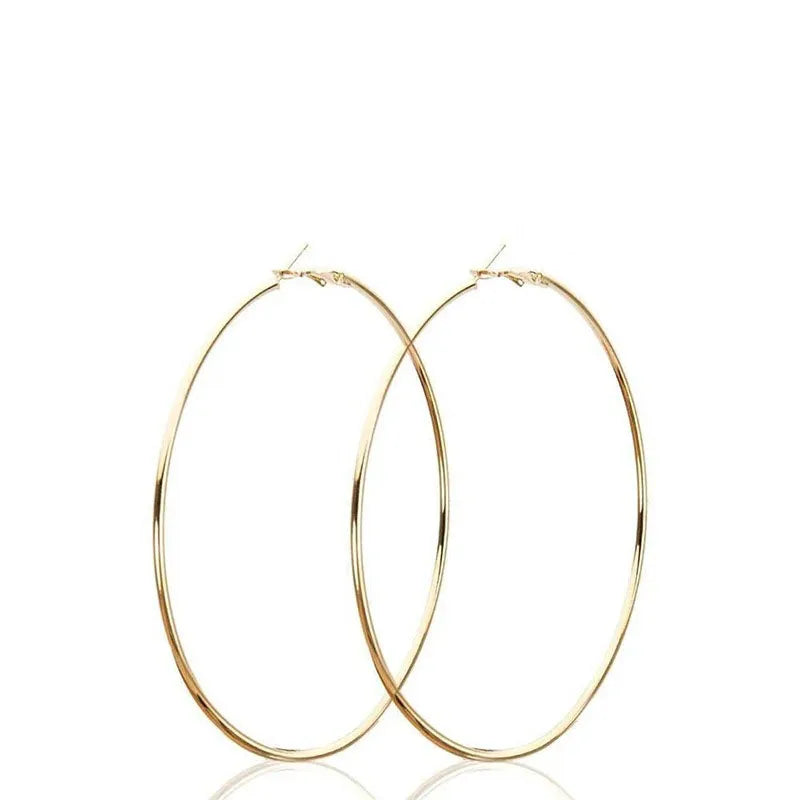 30-100mm Small Big Circle Hoop Earrings for Women and Men in Stainless Steel Fashion Jewelry