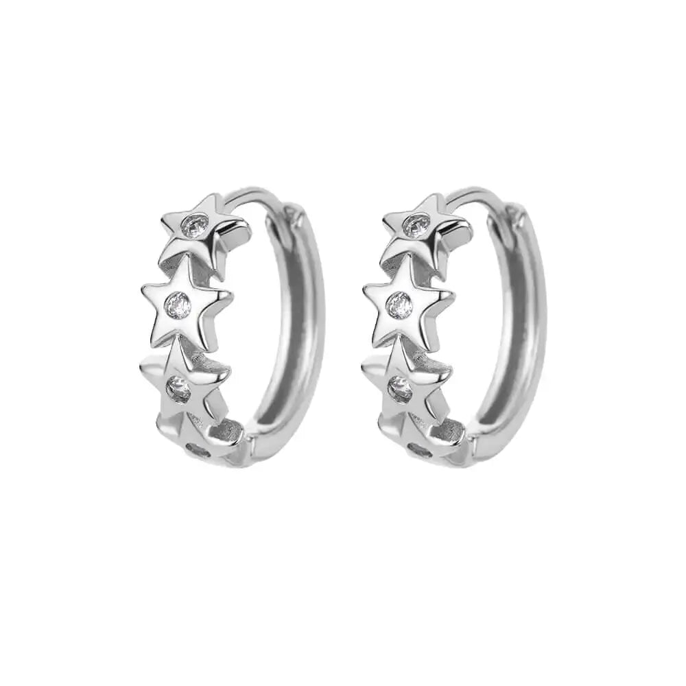 Stainless Steel Star Hoop Earrings for Women in Luxury Gold Color - Trendy Ear Jewelry Gift for Her