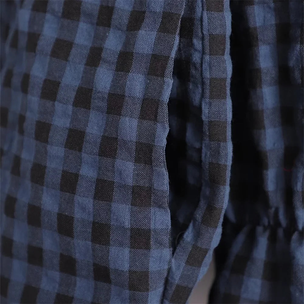 Women's Slim Fit Plaid Jumpsuit with Lace Collar Long Sleeves Casual Elegant Office Wear