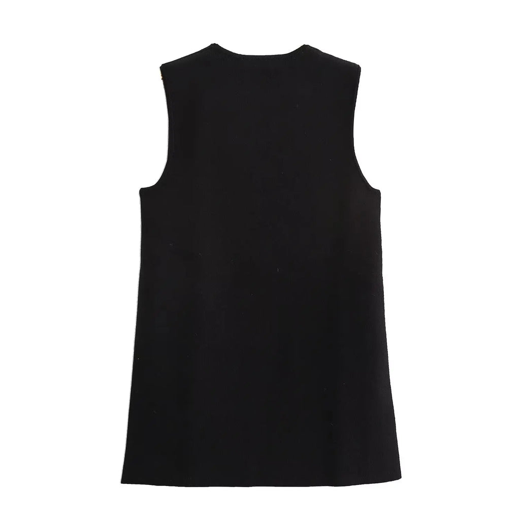 Elegant Sleeveless Dress and Vest Skirt Two-Piece Set with Stylish Long Pants for Modern Women