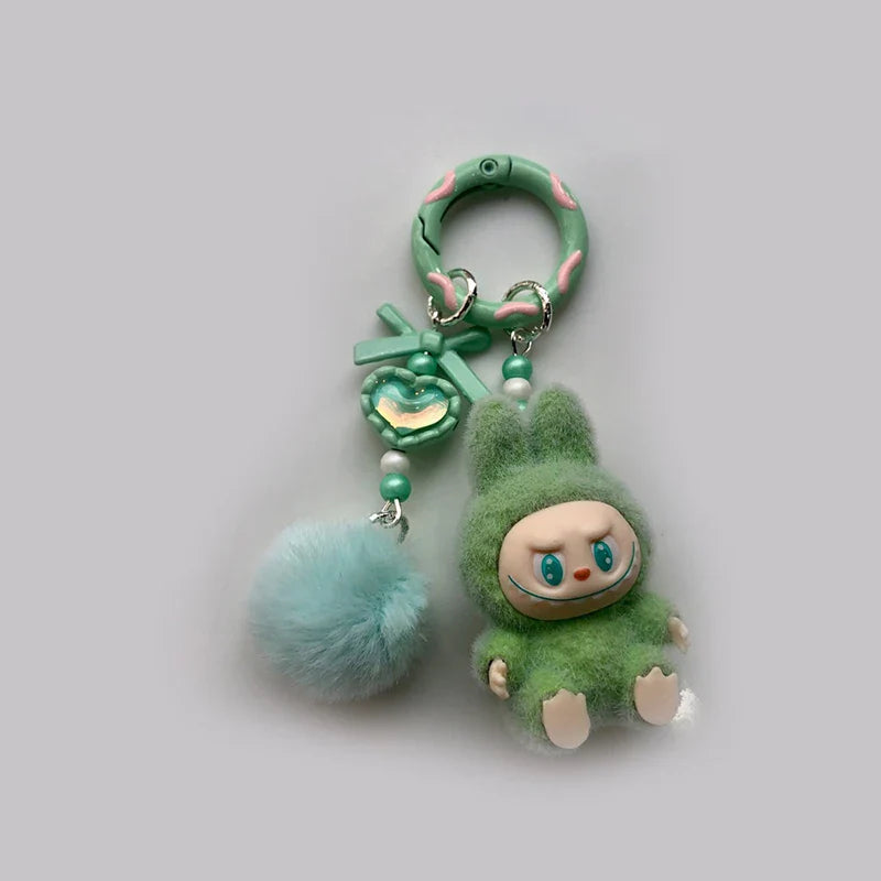 Mini Keychain Cartoon 3D Doll Pendant for Students School Bags and Car Keys