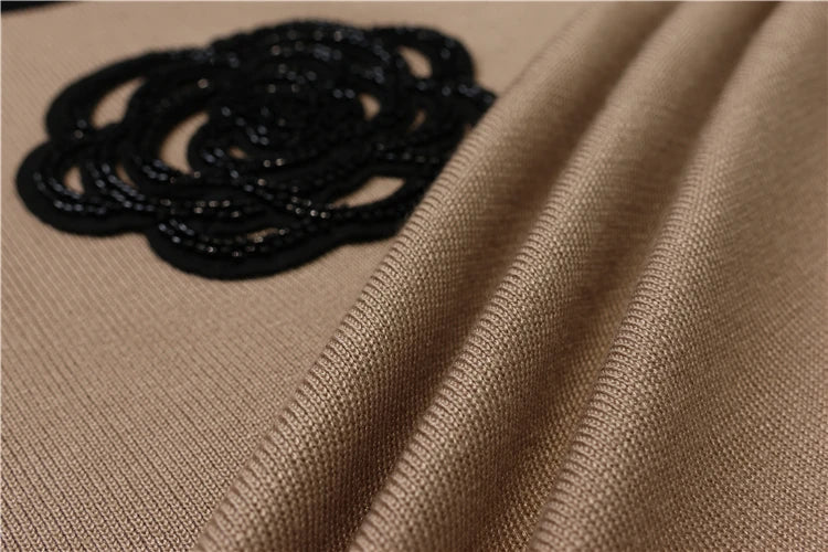 Knitted Loose Women Pant Suit Set with O Neck Pullover and Wide Leg High Waist Pants