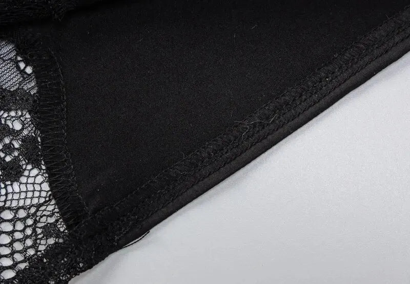 Women Black Lace Bodycon Midi Dress for Party Evening