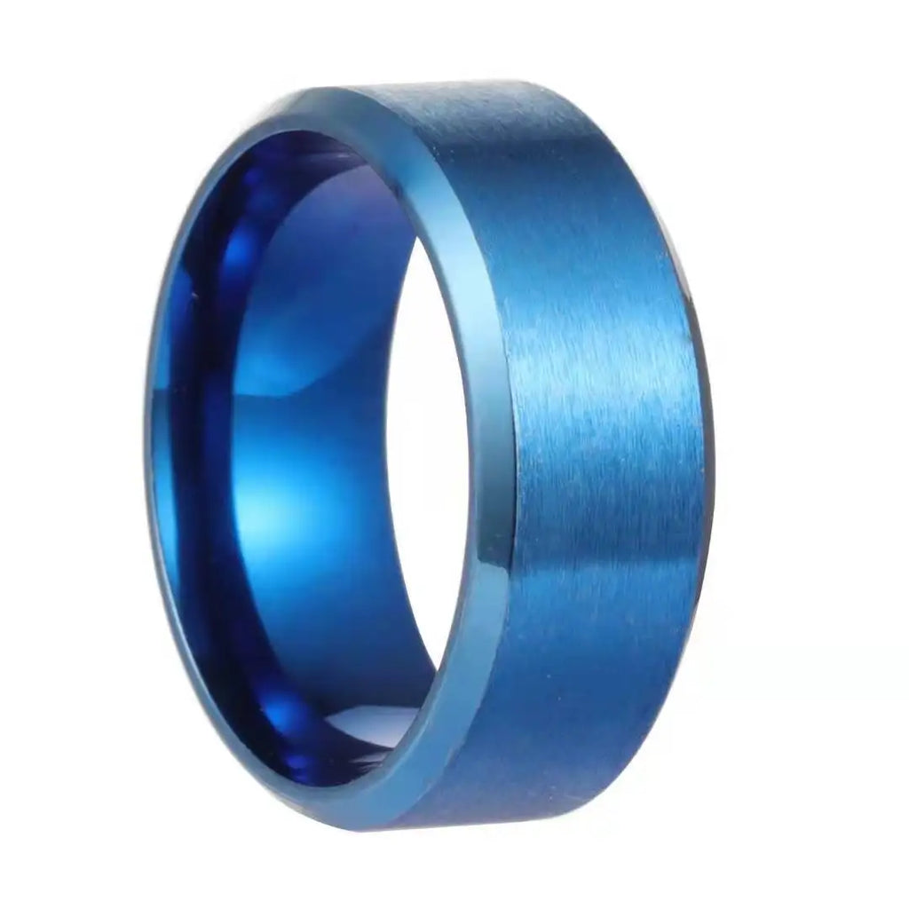 Stainless Steel Black Wedding Engagement Ring for Men and Women Quality Matte Finish Charm Jewelry