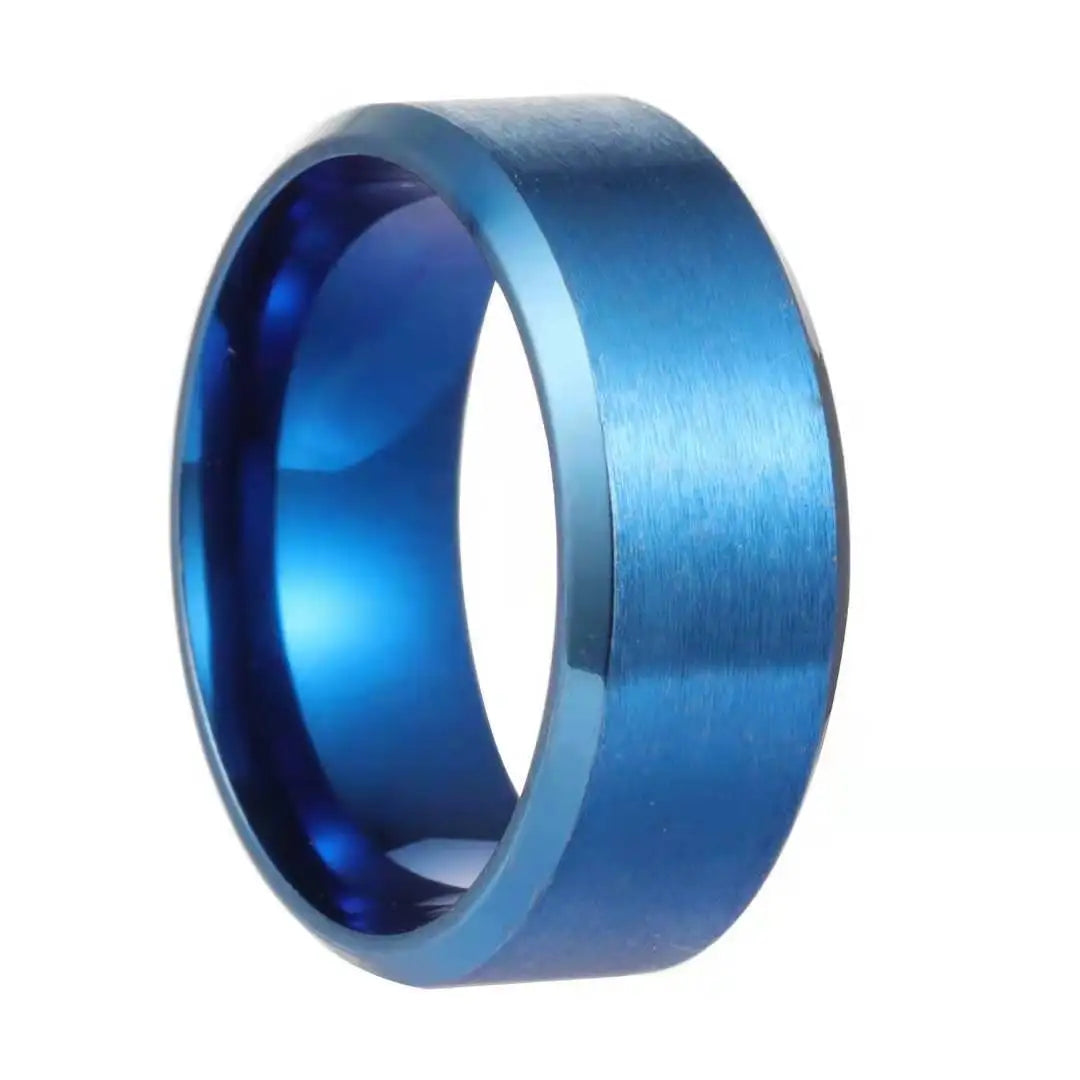 Stainless Steel Black Wedding Engagement Ring for Men and Women Quality Matte Finish Charm Jewelry