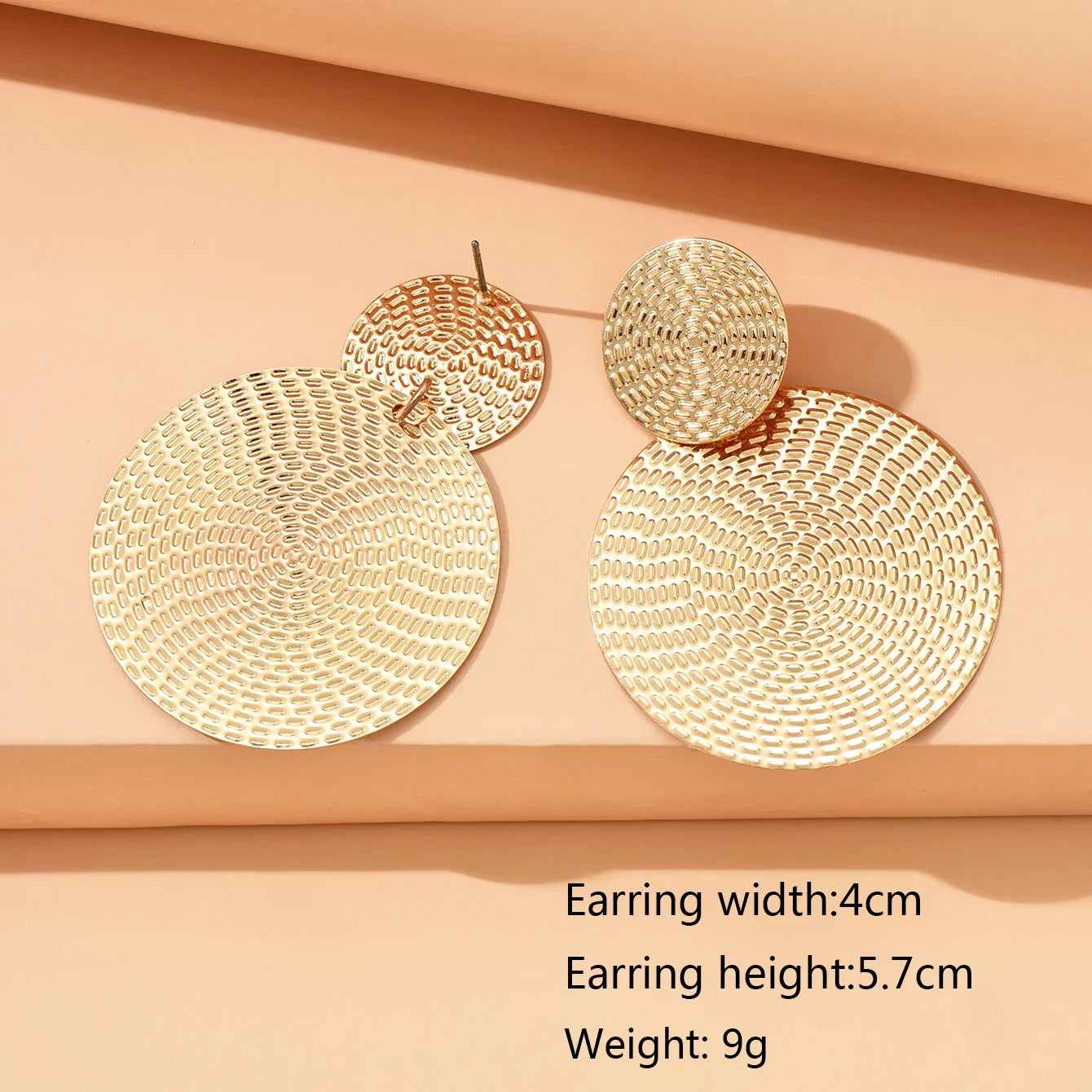 Bohemian Trendy Geometric Metal Round Earrings for Women Fashion Jewelry
