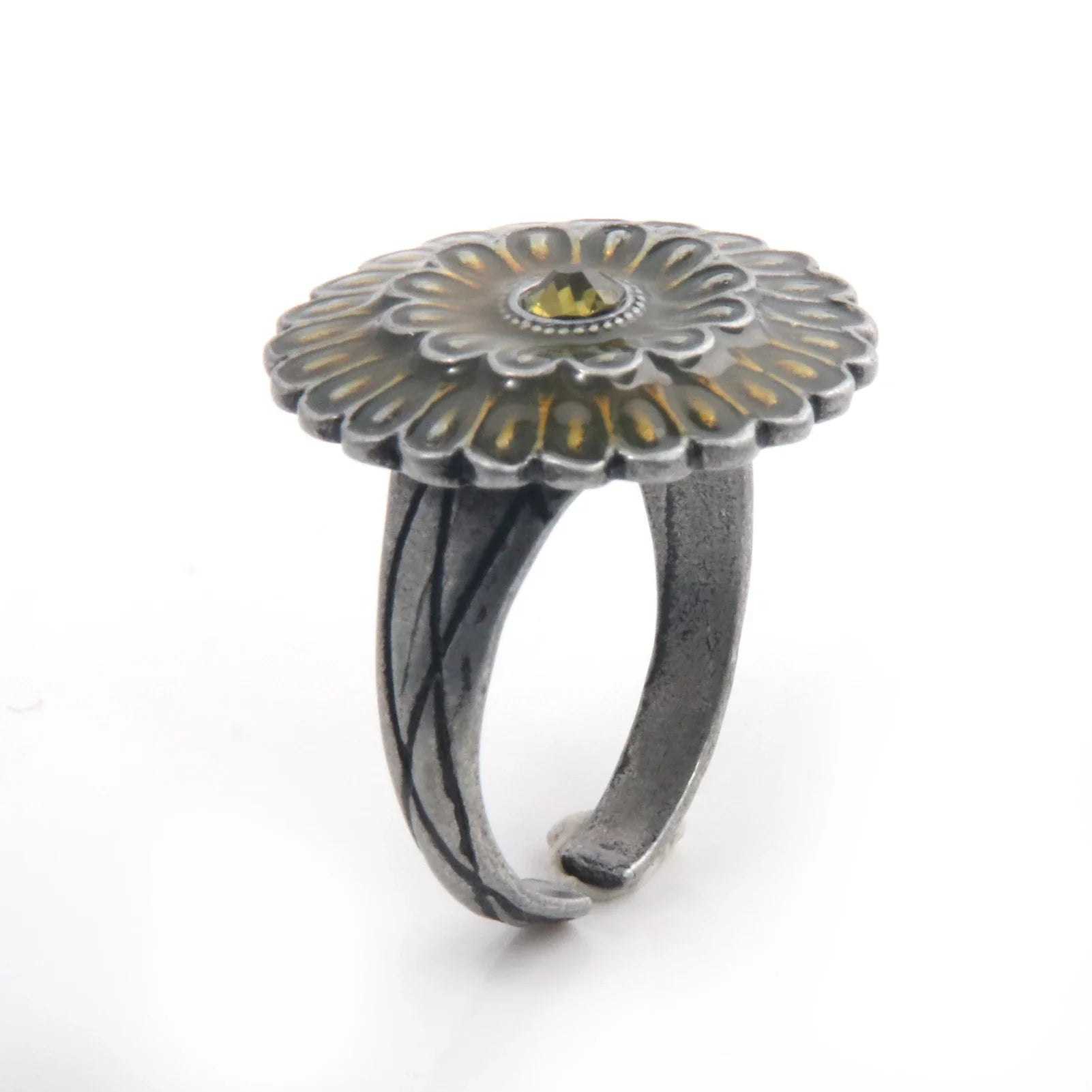 Dark Souls Adjustable Gemstone Ring Chrysanthemum Design for Cosplay Jewelry Accessories