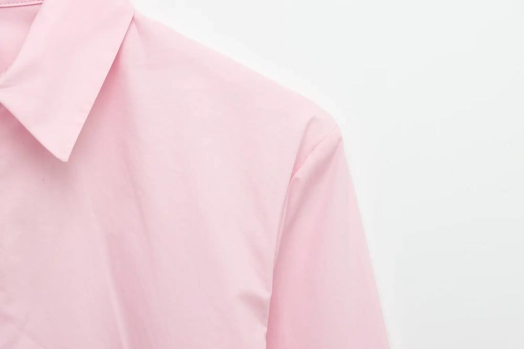 Women's Romantic Fluffy Poplin Shoulder Shirt Solid Color Versatile Fashion Top