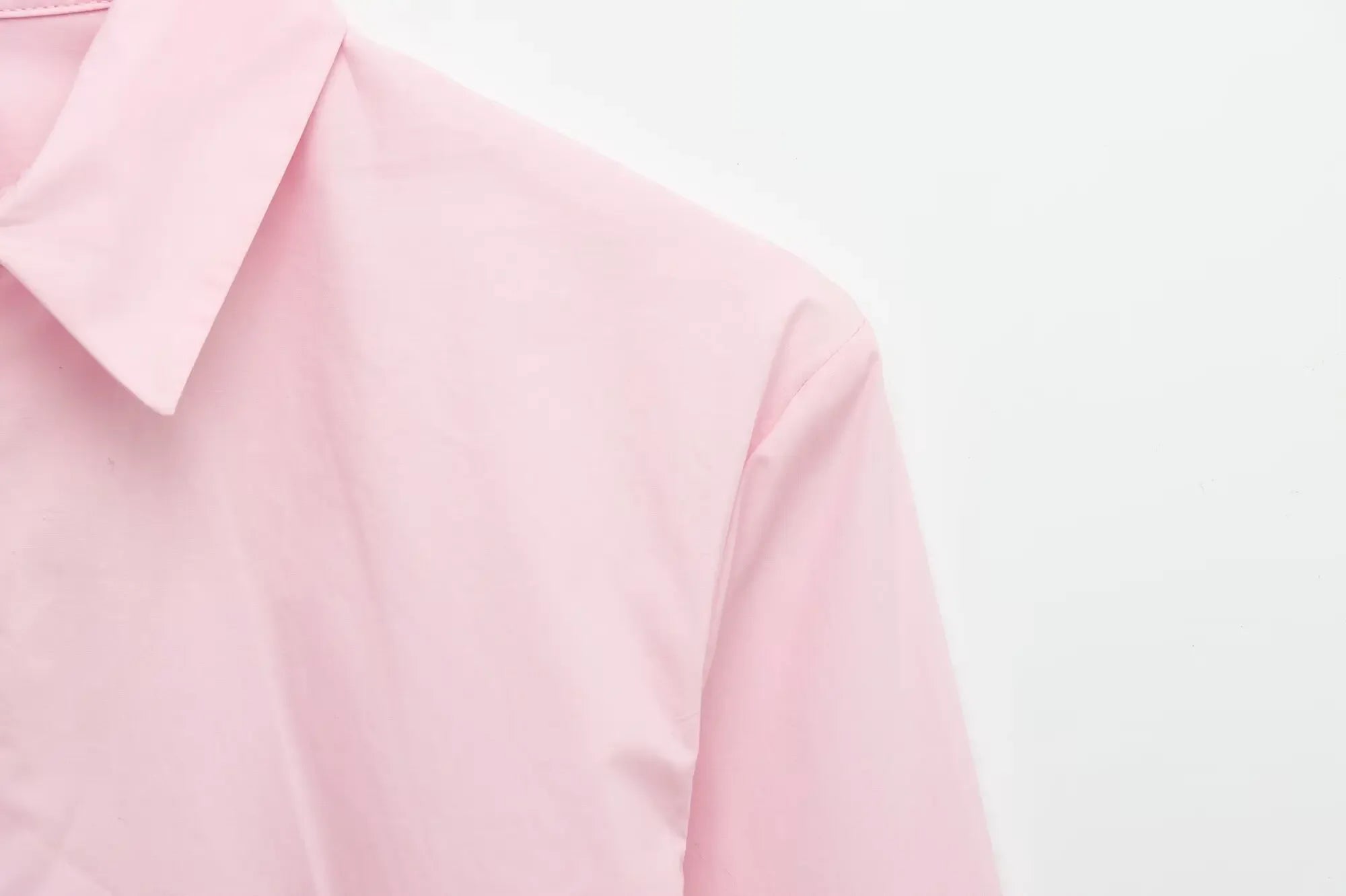 Women's Romantic Fluffy Poplin Shoulder Shirt Solid Color Versatile Fashion Top