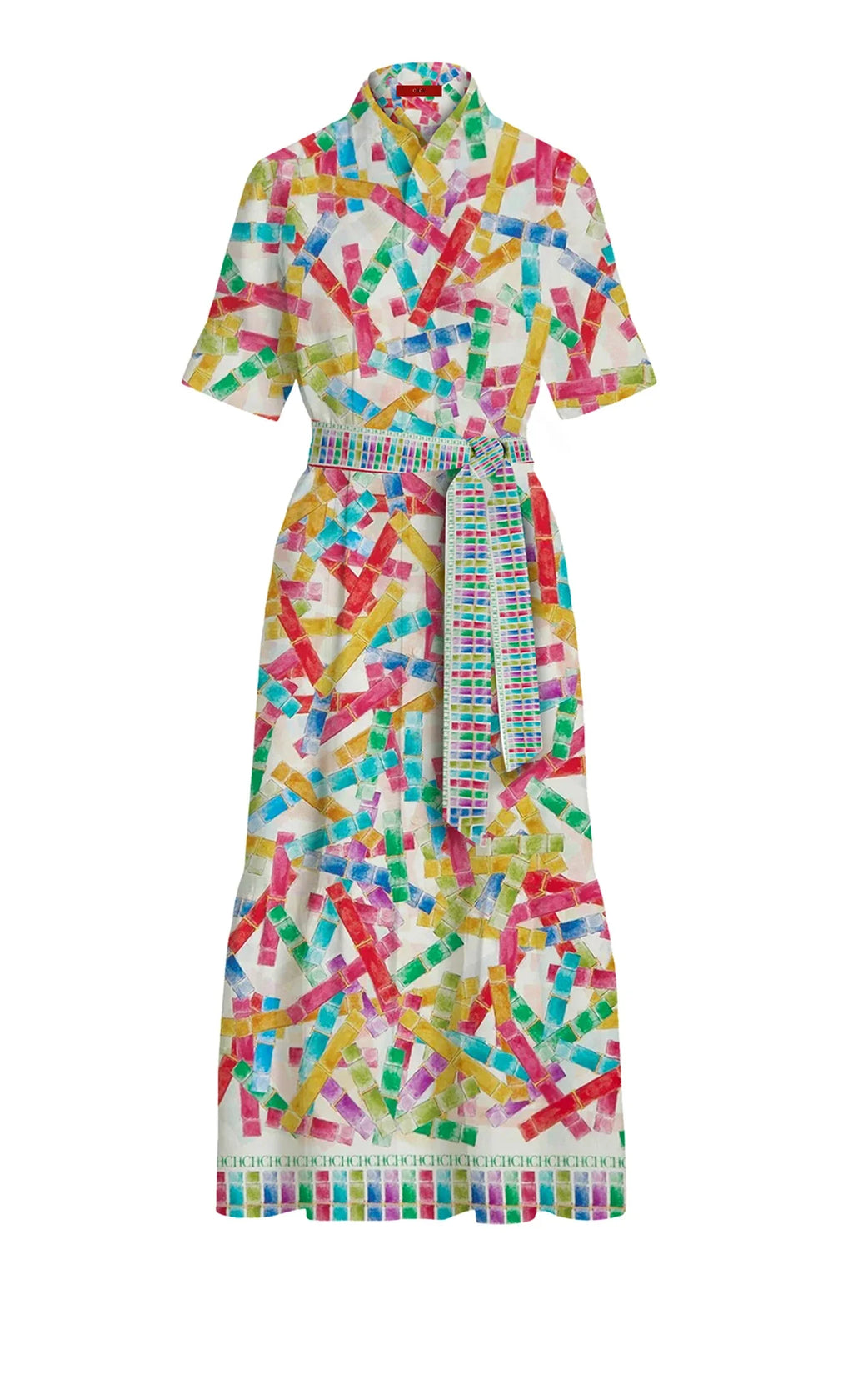 Summer Printed Shirt Dress For Women With Lapel Half Sleeve