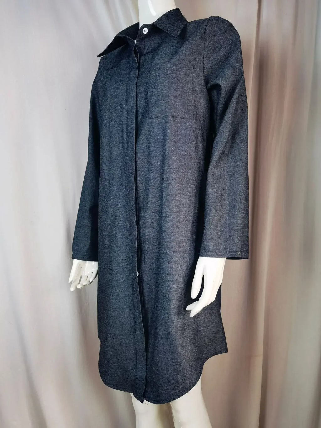 Cowboy Style Long Sleeve Black Dress For Women Retro Chic