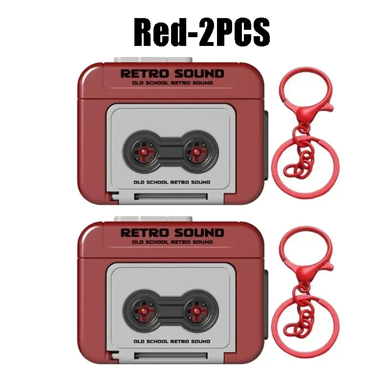 Vintage Mini Tape Recorder Keychain Gift for Couples Fun Retro Design Recordable Cassette Keychain