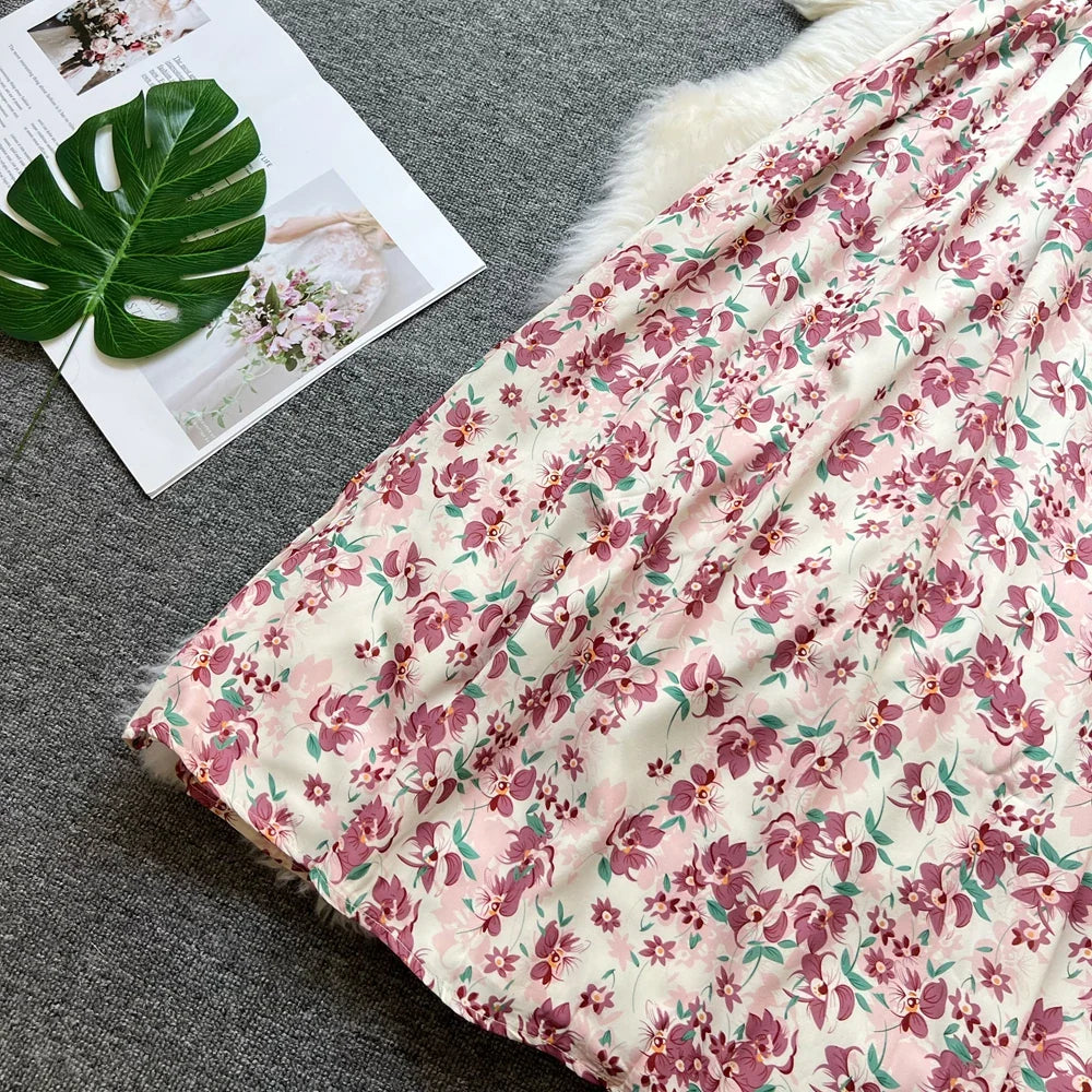 Floral Print Off Shoulder Summer Beach Dress For Women