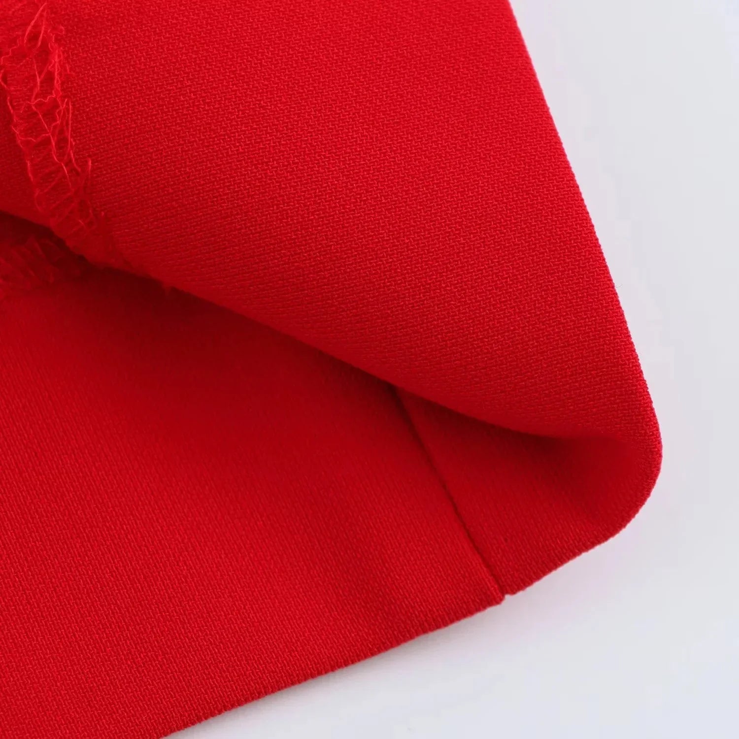 Red Vest Blazer Set For Office Lady With Wide Leg Pants