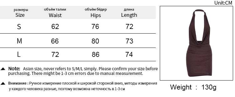 Summer Backless Mini Dress for Women V Neck Knit Partywear