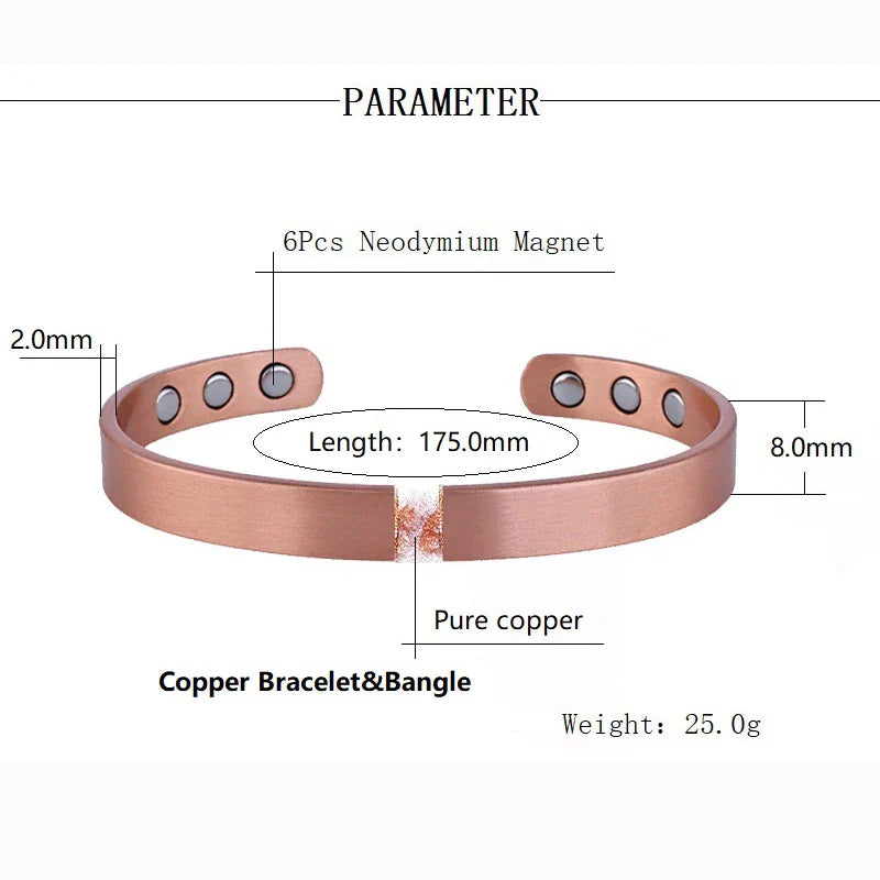 Handmade Solid Copper Bracelet and Ring Set for Arthritis Relief and Health Benefits