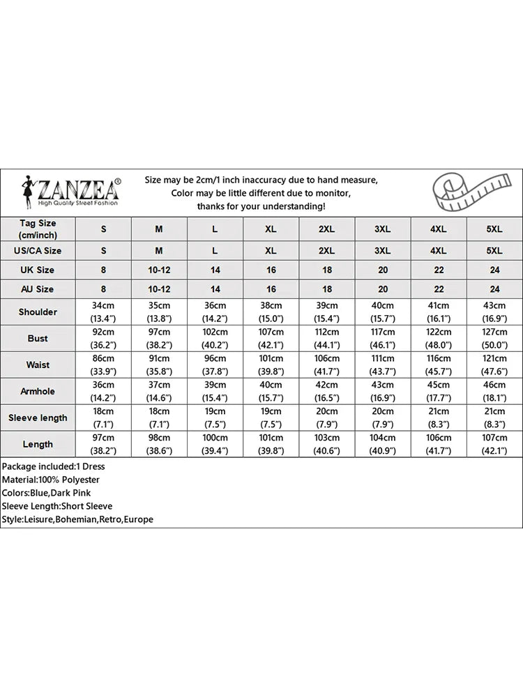 Floral Boho Knee Length Dress With Short Sleeves Blue