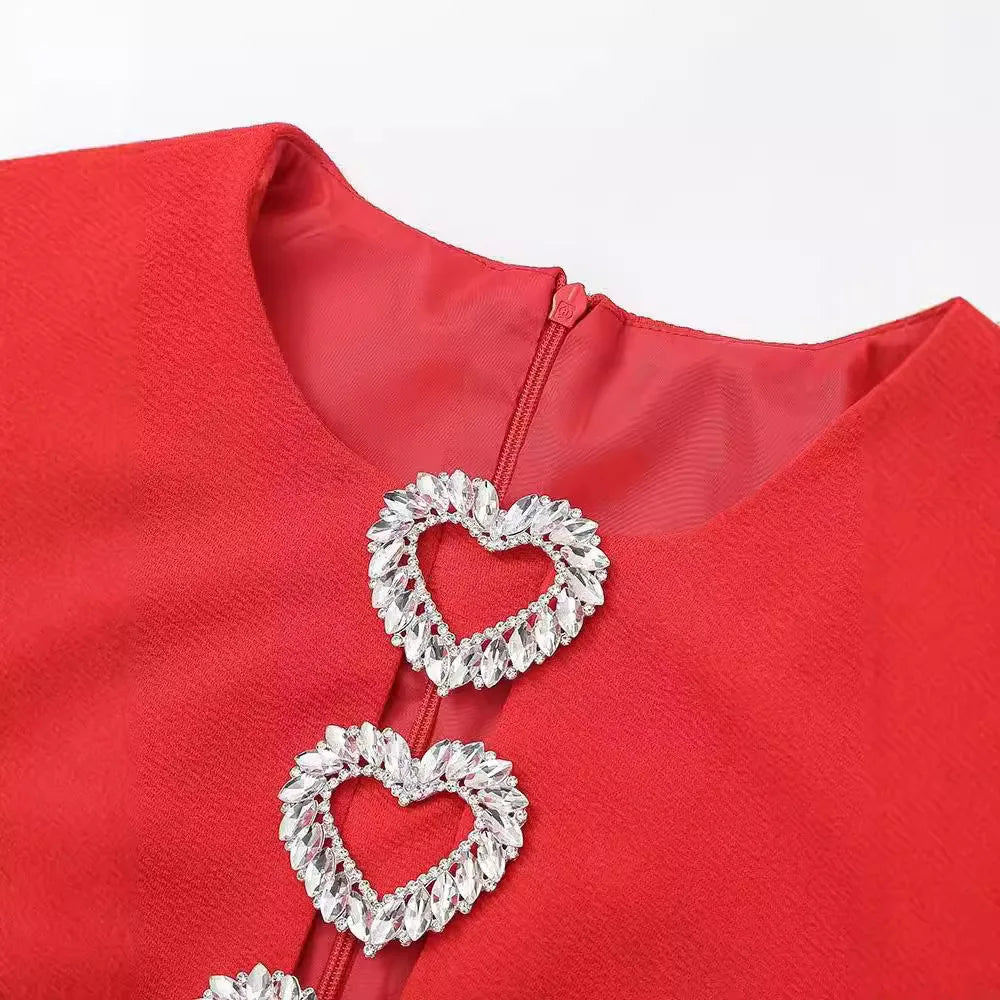 Elegant Red Bowknot A Line Mini Dress For Party Evening