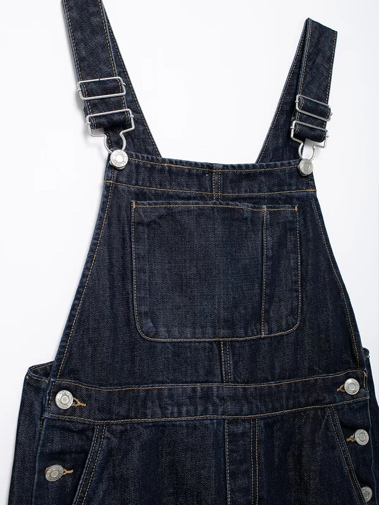 Chic Denim Overalls For Women Long Style Jeans Casual