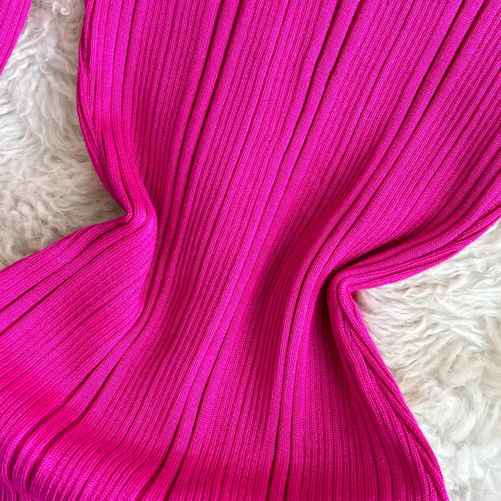 Long Sleeve Knitted Bodycon Dress For Women Autumn Retro