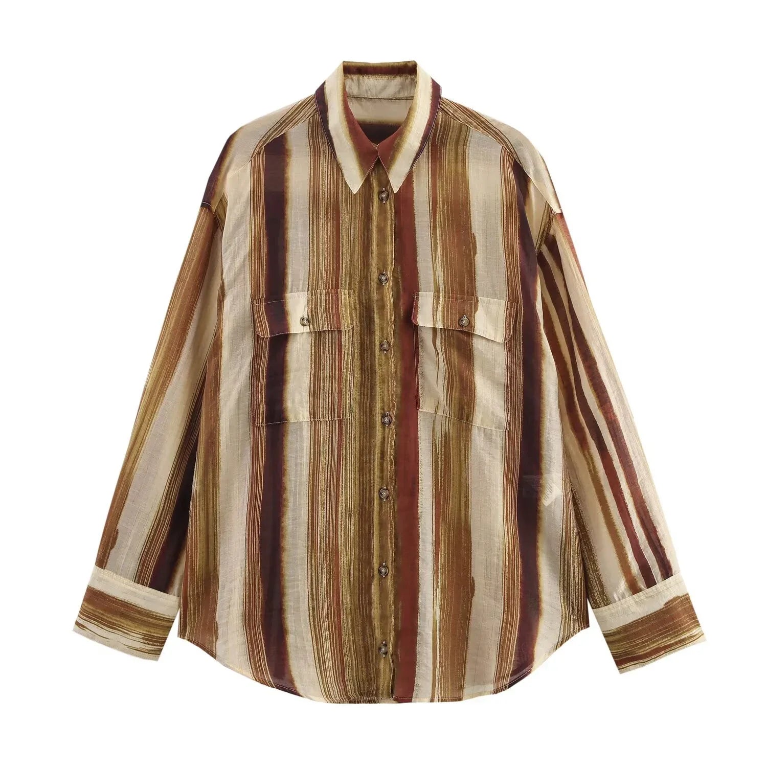 Women's Loose Cotton Linen Long Sleeve Shirt Slim Fit Versatile Lightweight Blouse