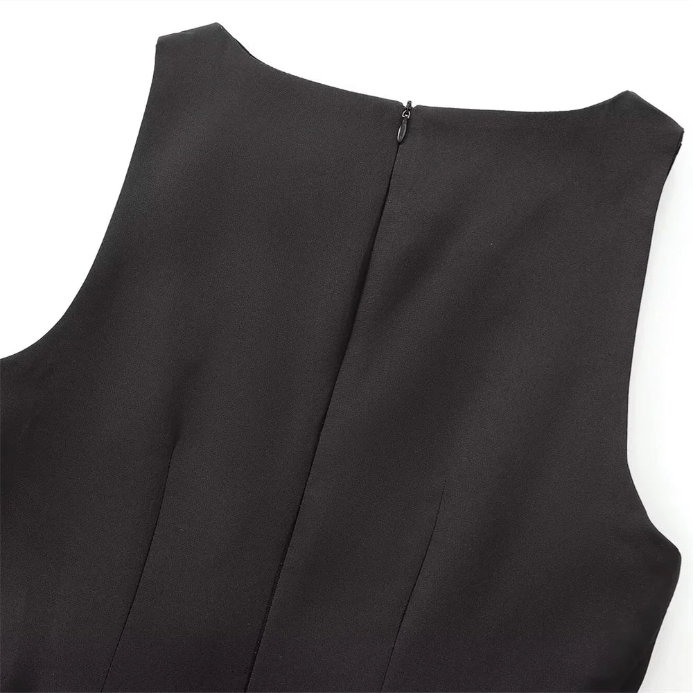 Casual Sleeveless Round Neck Midi Dress For Women Everyday