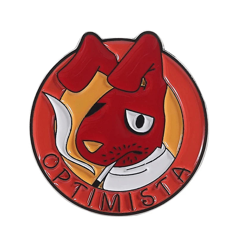 Humorous Anime Character Enamel Pins Red Eared Rabbit Brooch for Backpack and Jewelry Gifts