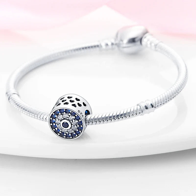 925 Silver Devil's Eye Charms Beads for Women DIY Jewelry Making