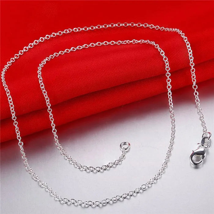 925 Sterling Silver Rolo Chain Necklace for Men and Women Adjustable Length 16 to 24 Inches DIY Jewelry