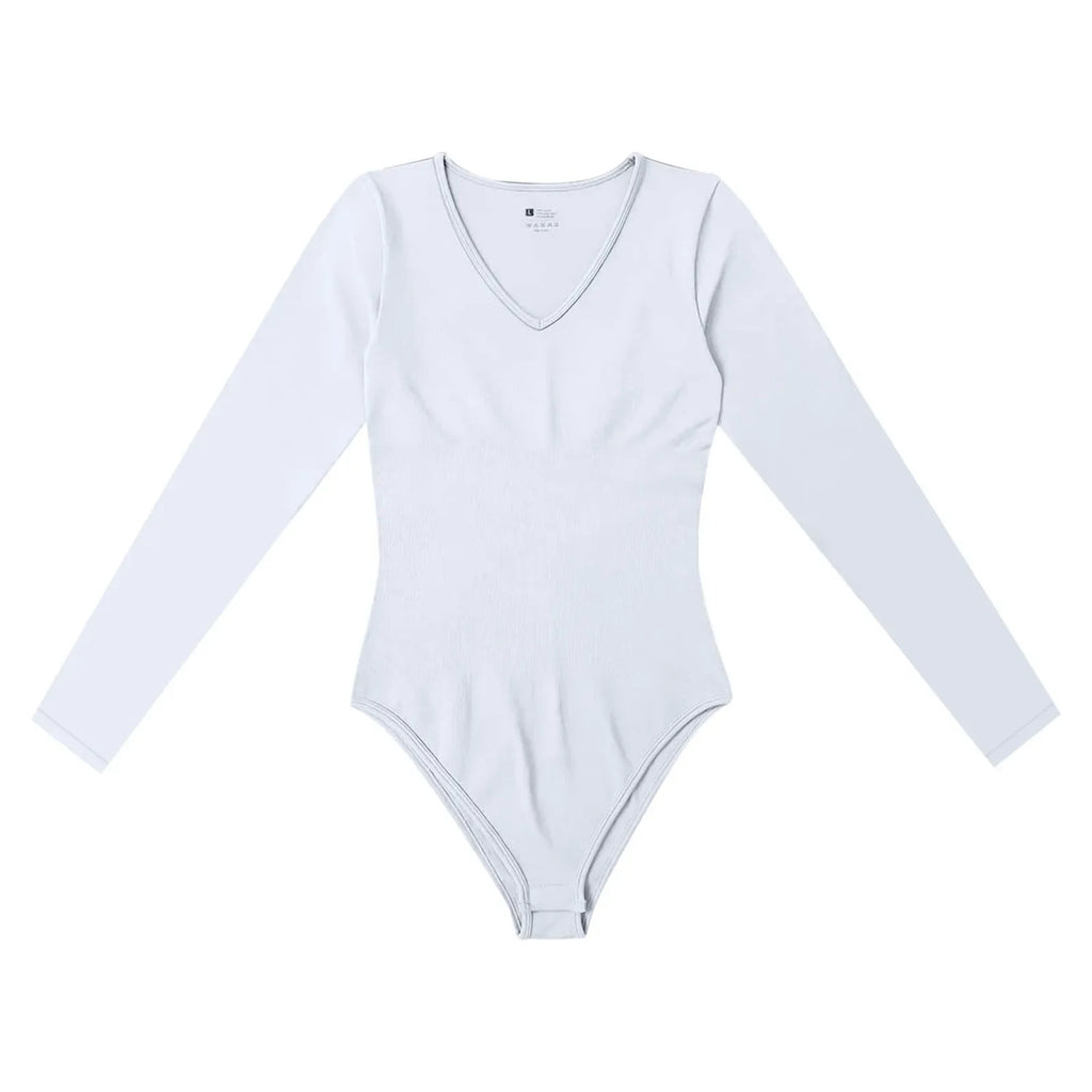 Women's Sexy Knitted Slim Fit Crew Neck Long Sleeve Jumpsuit Bodysuit with Leggings Soft Stretchy Lightweight Underwear Top for Casual and Party Wear