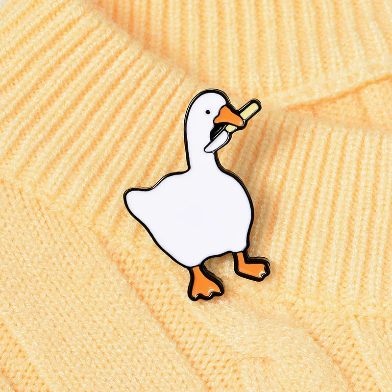 Naughty Goose Enamel Pin Funny Cartoon Brooch Badge Jewelry Gift for Kids and Friends