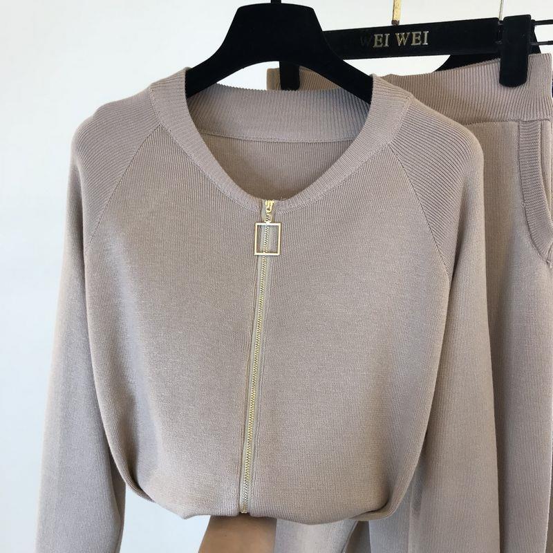 Women's Knitted Cardigan Sweater Pants Set with Vest Stylish 3 Piece Outfit